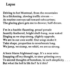 Lapse by Milton Acorn
